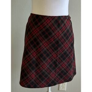 Vintage Mini Plaid Skirt 90s Gothic Punk Red Plaid School Girl Lavender Preppy S
